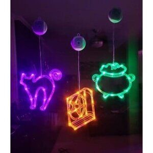 New Halloween Lights, 3 Packs Spellbook, Cat and Cauldron Halloween Lights